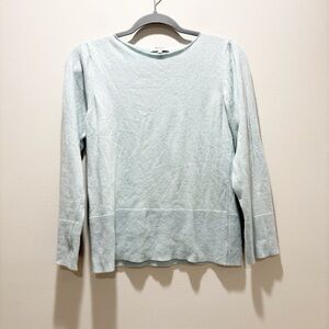 Bartolini Made in Italy Minimalist Baby Blue Cashmere Silk Wool Blend Sweater M